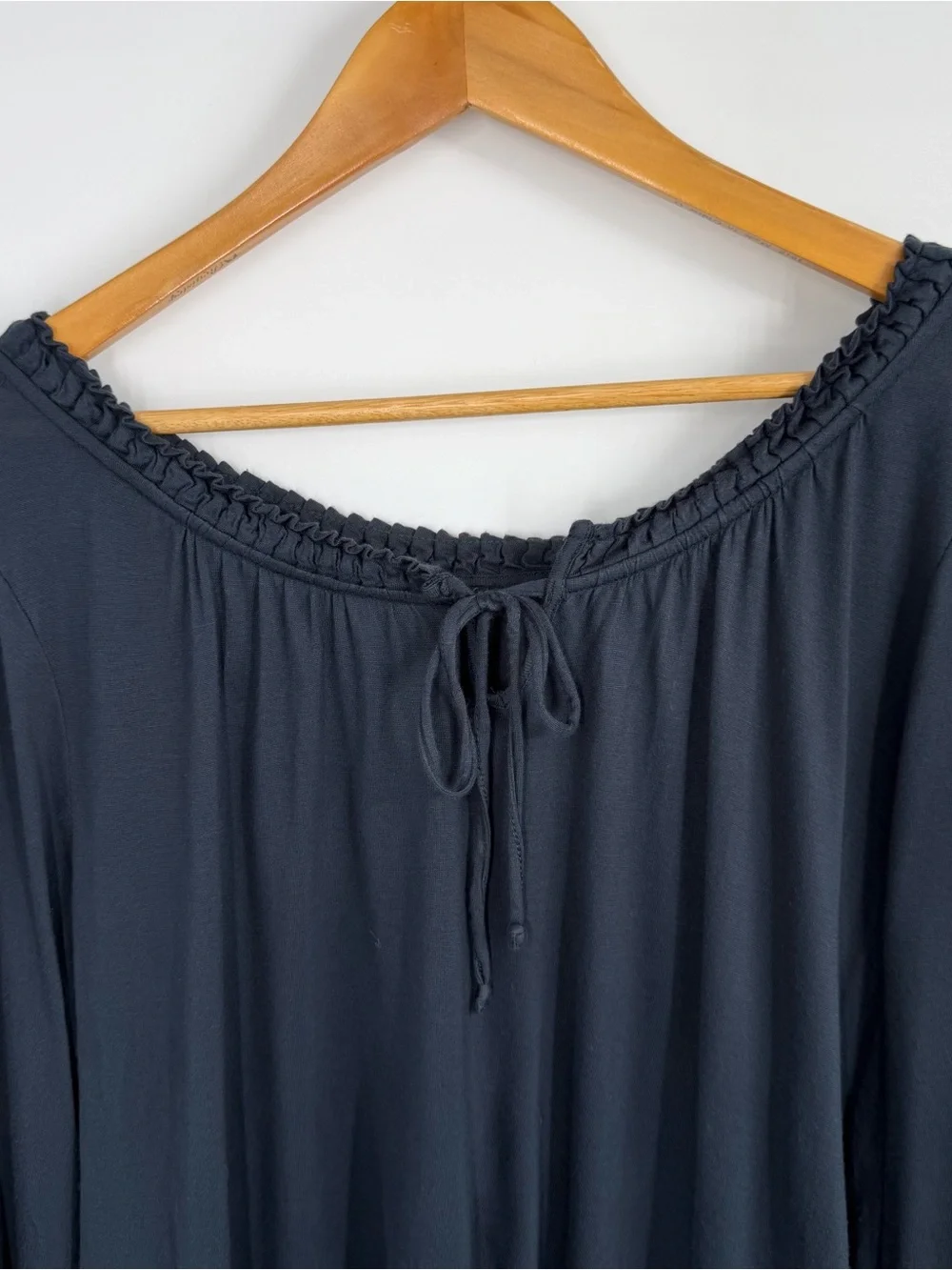 Banana Republic Navy Boatneck Relaxed Peasant Blouse